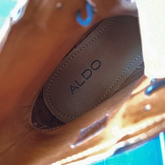ALDO brand half-boots leather shoes XENOS Brown US Size 9 Made in Portugal - Picture 5 of 14